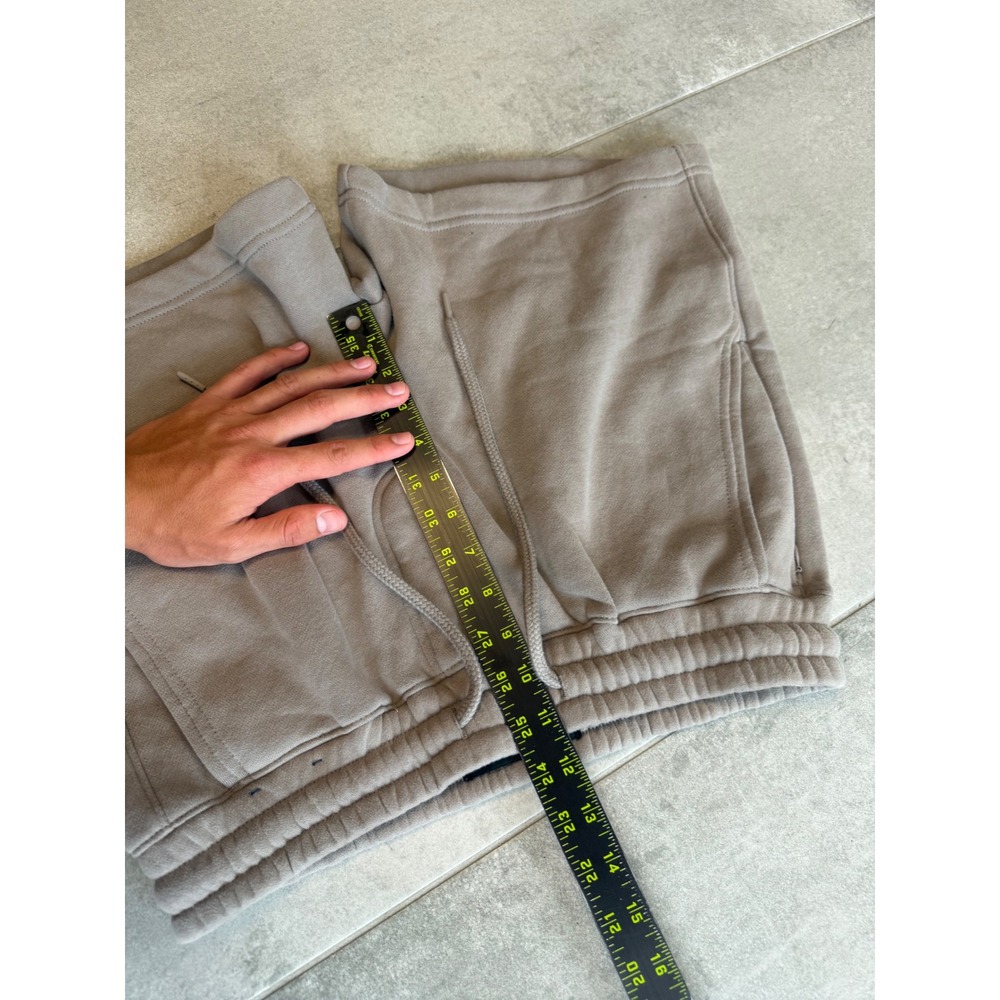 Hollister Mens Taupe Brown Fleece Sweat Shorts Small Elastic Drawstring Logo - Picture 7 of 8